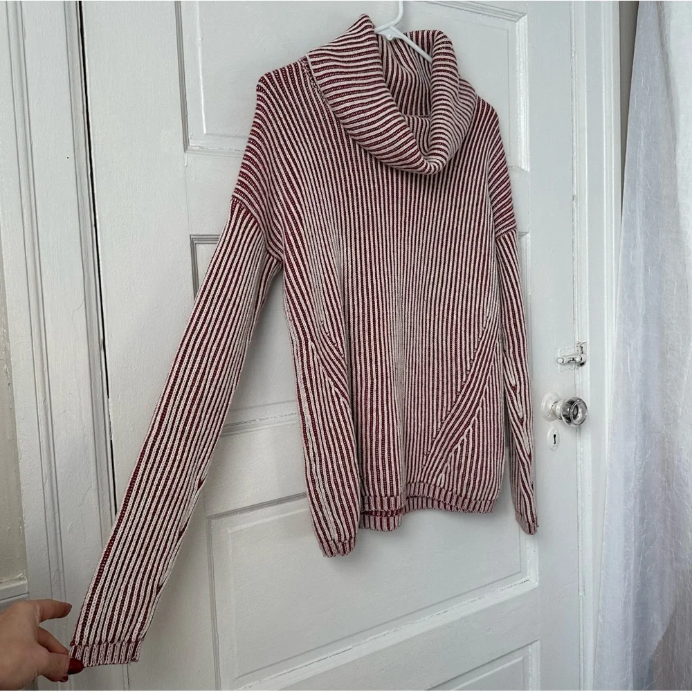 3/$20 💥 Rachel Zoe Burgundy‎ Chunky Ribbed Knit Cowl Neck Sweater Cotton Blend